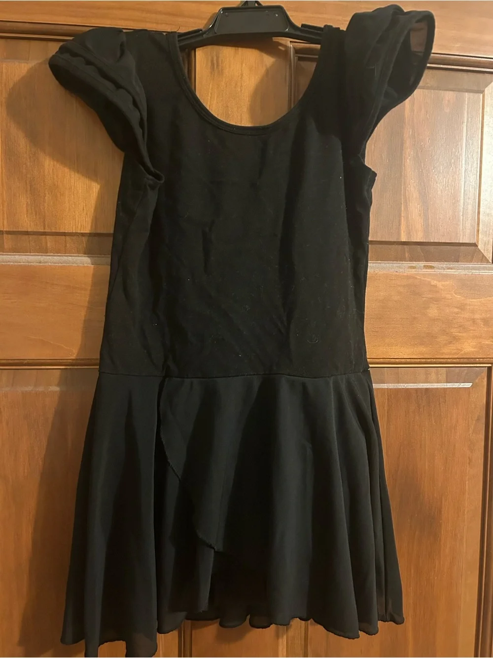 Black Dance Leotard Dress with Skirt